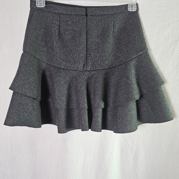 J Crew Womens Tiered Ruffle Mini Skirt Sz 2 Wool Blend Double Layered Lined - Picture 5 of 13